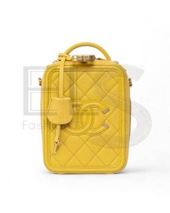 Chanel Vanity Vertical Small Caviar Yellow ELS Fashion TV