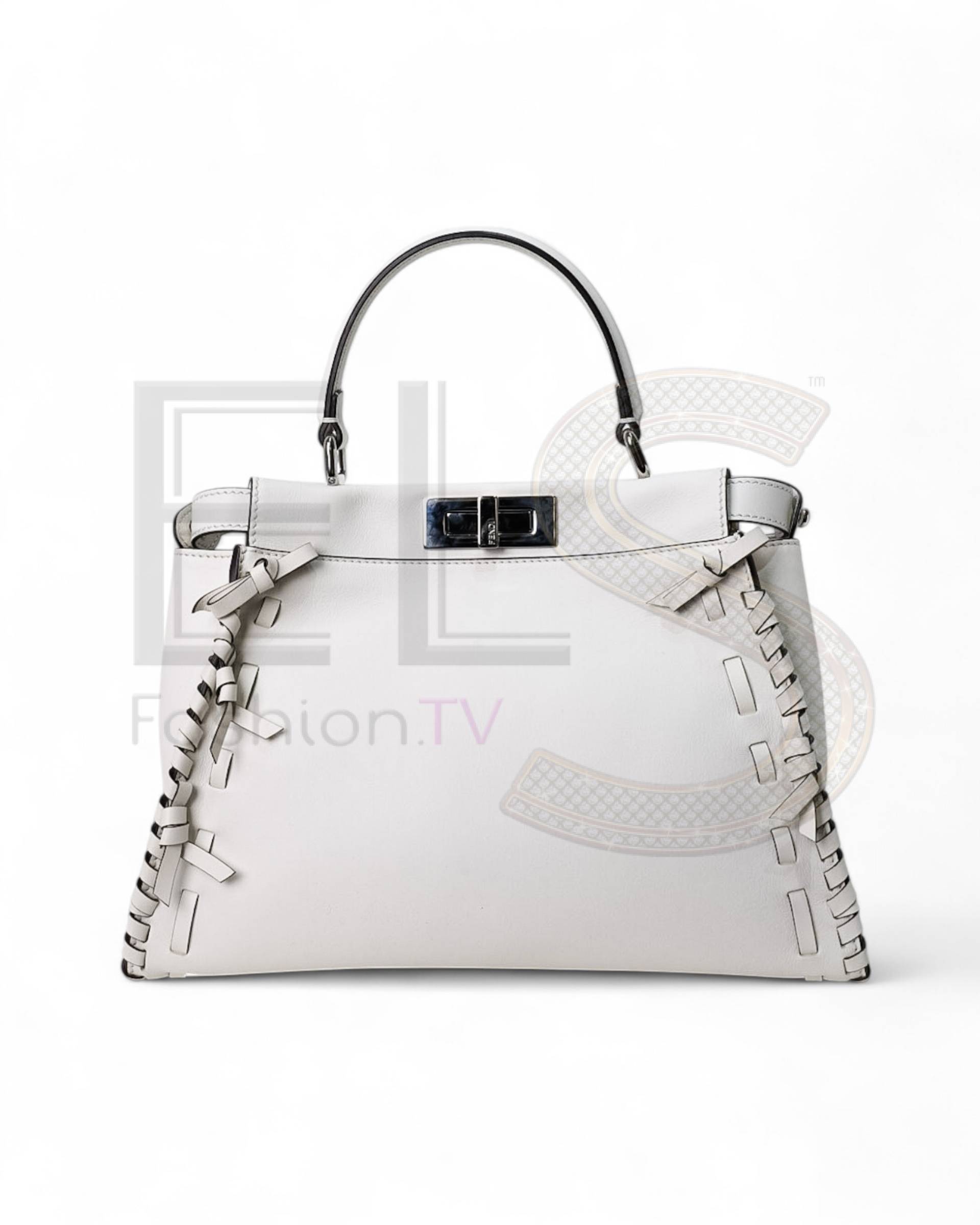 Fendi Peekaboo Medium Bow White ELS Fashion TV