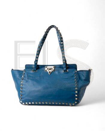 Valentino Shopper Rockstud Small Light Blue ELS Fashion TV